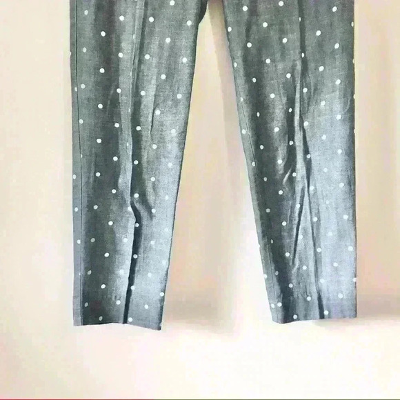 J. Crew Chambray Polka Dot City Fit Ankle Pants - Picture 3 of 7